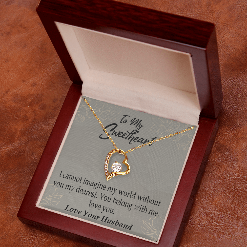 To My Wife You Belong With Me Forever Necklace w Message Card-Express Your Love Gifts