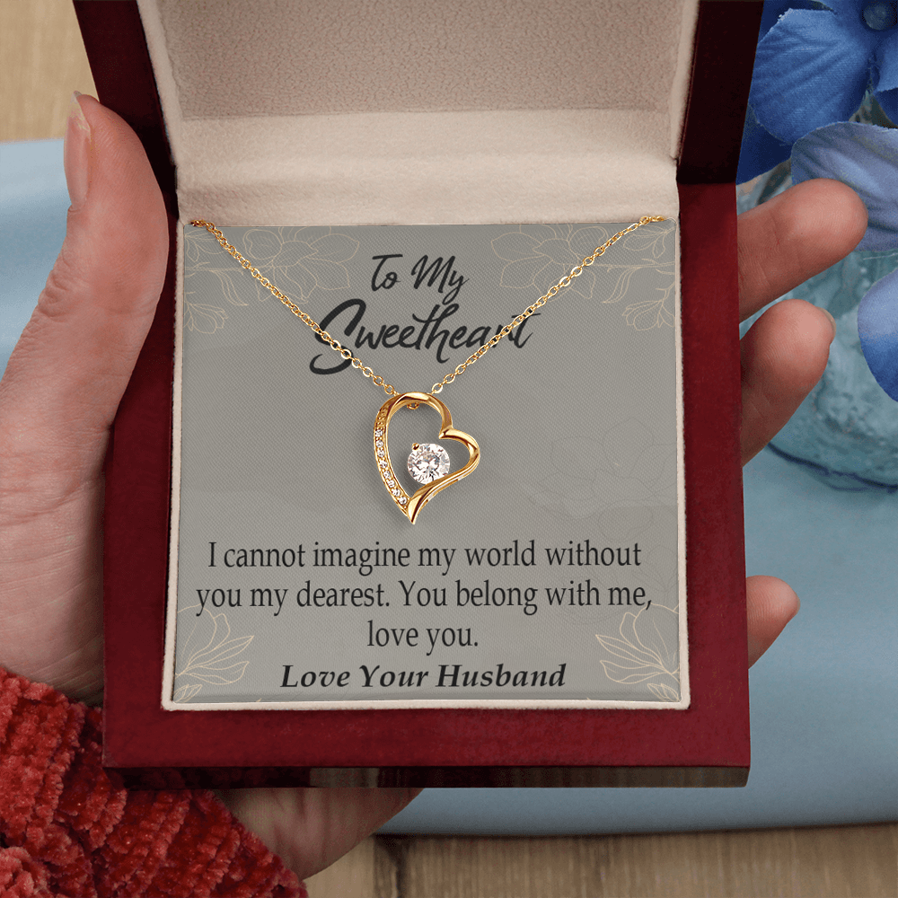 To My Wife You Belong With Me Forever Necklace w Message Card-Express Your Love Gifts