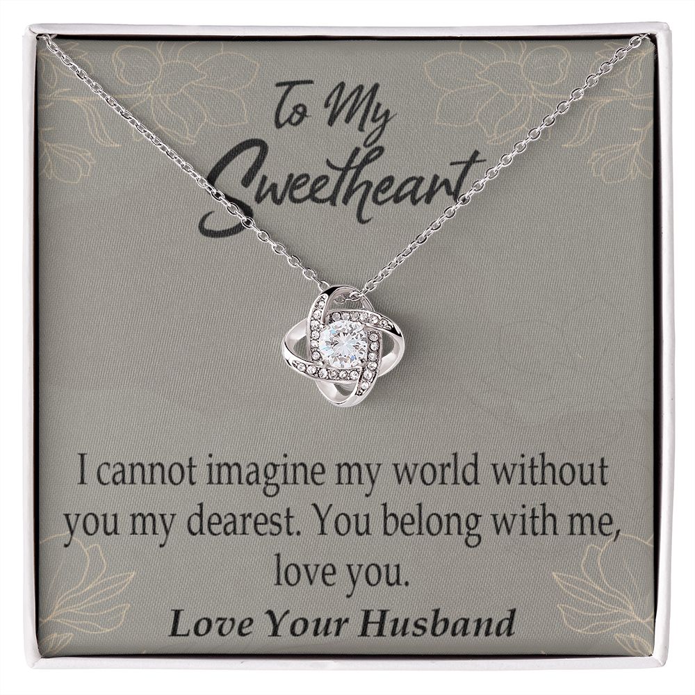 To My Wife You Belong With Me Infinity Knot Necklace Message Card-Express Your Love Gifts