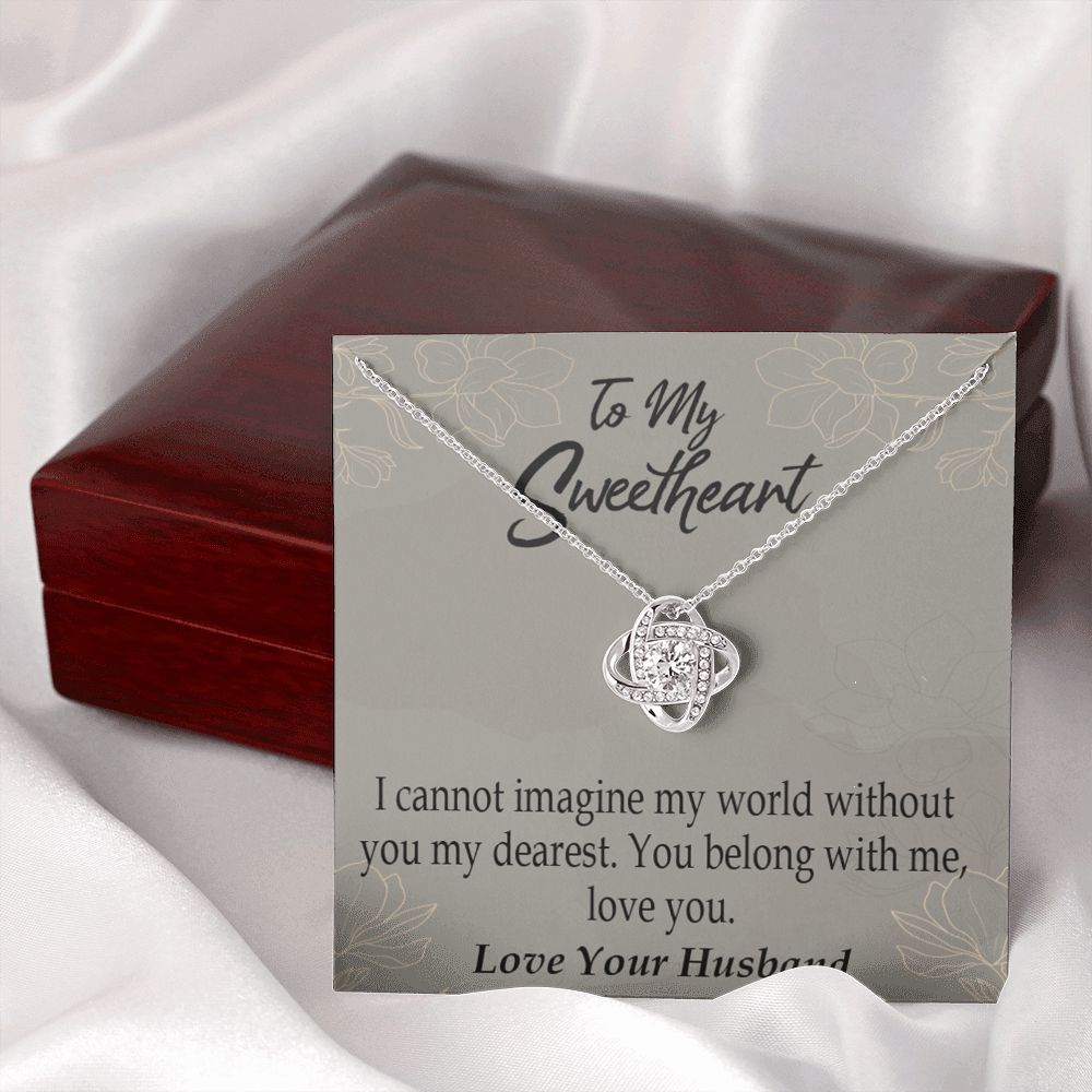 To My Wife You Belong With Me Infinity Knot Necklace Message Card-Express Your Love Gifts