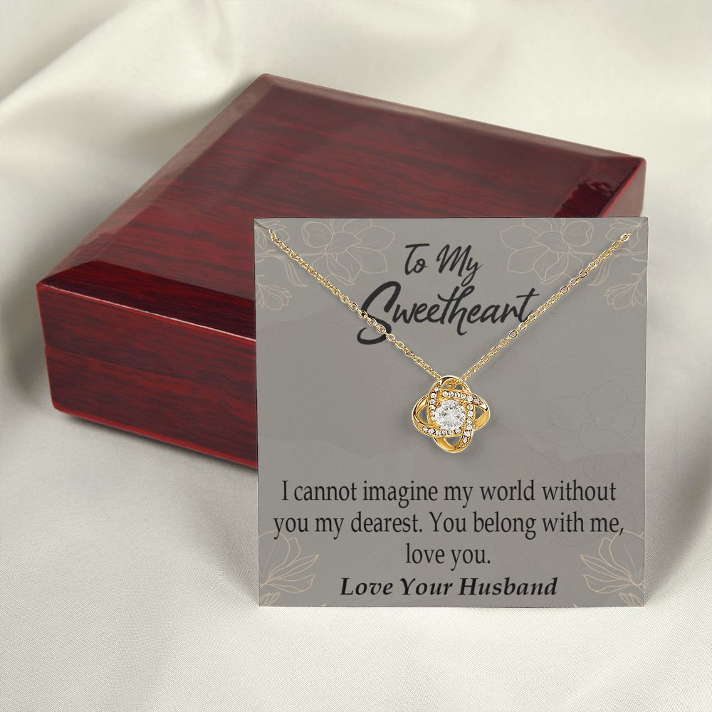 To My Wife You Belong With Me Infinity Knot Necklace Message Card-Express Your Love Gifts