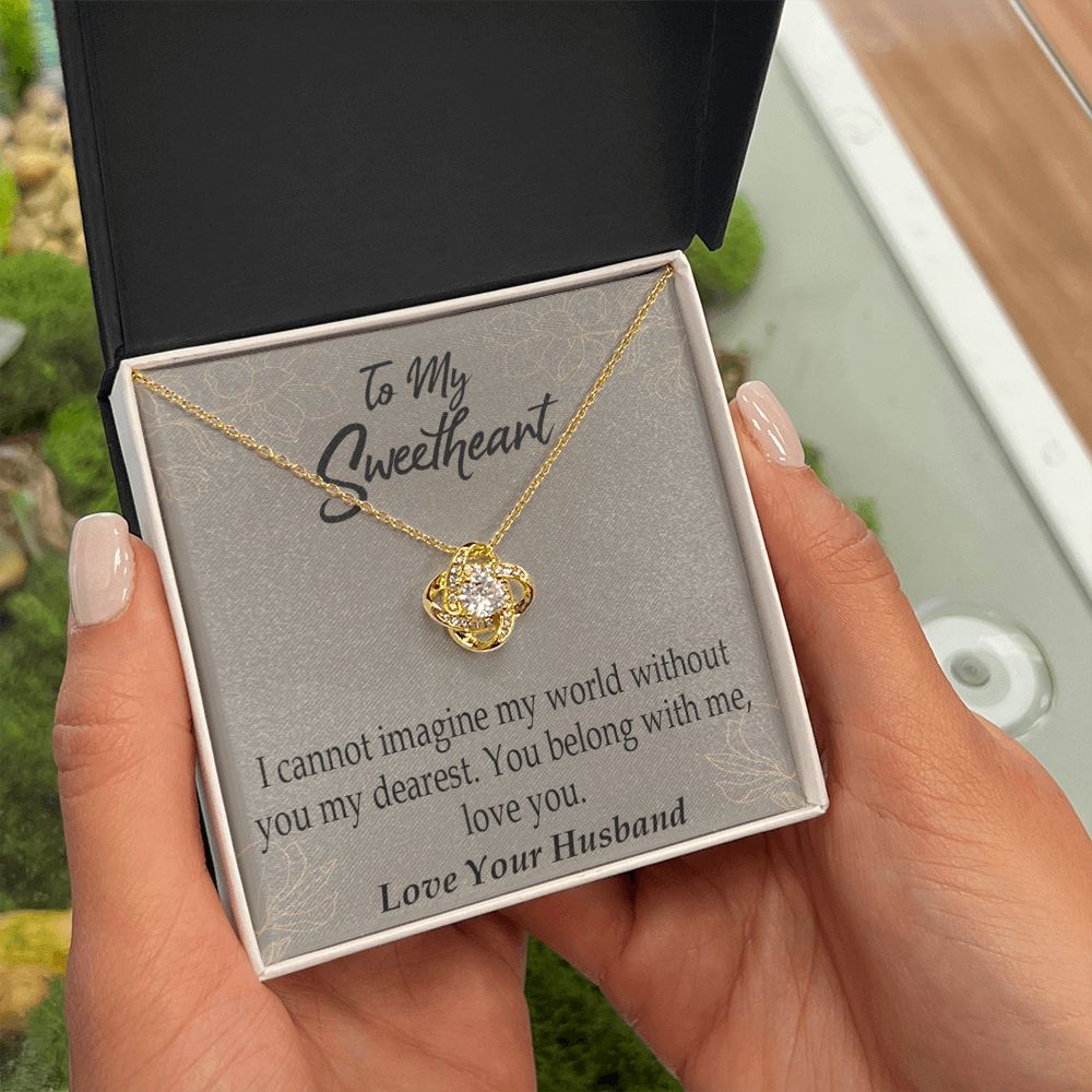 To My Wife You Belong With Me Infinity Knot Necklace Message Card-Express Your Love Gifts