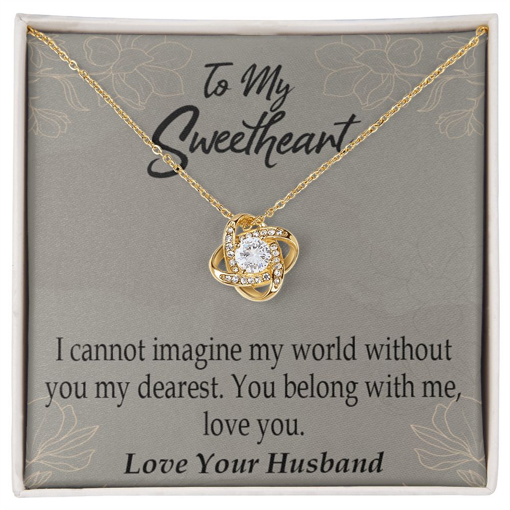 To My Wife You Belong With Me Infinity Knot Necklace Message Card-Express Your Love Gifts