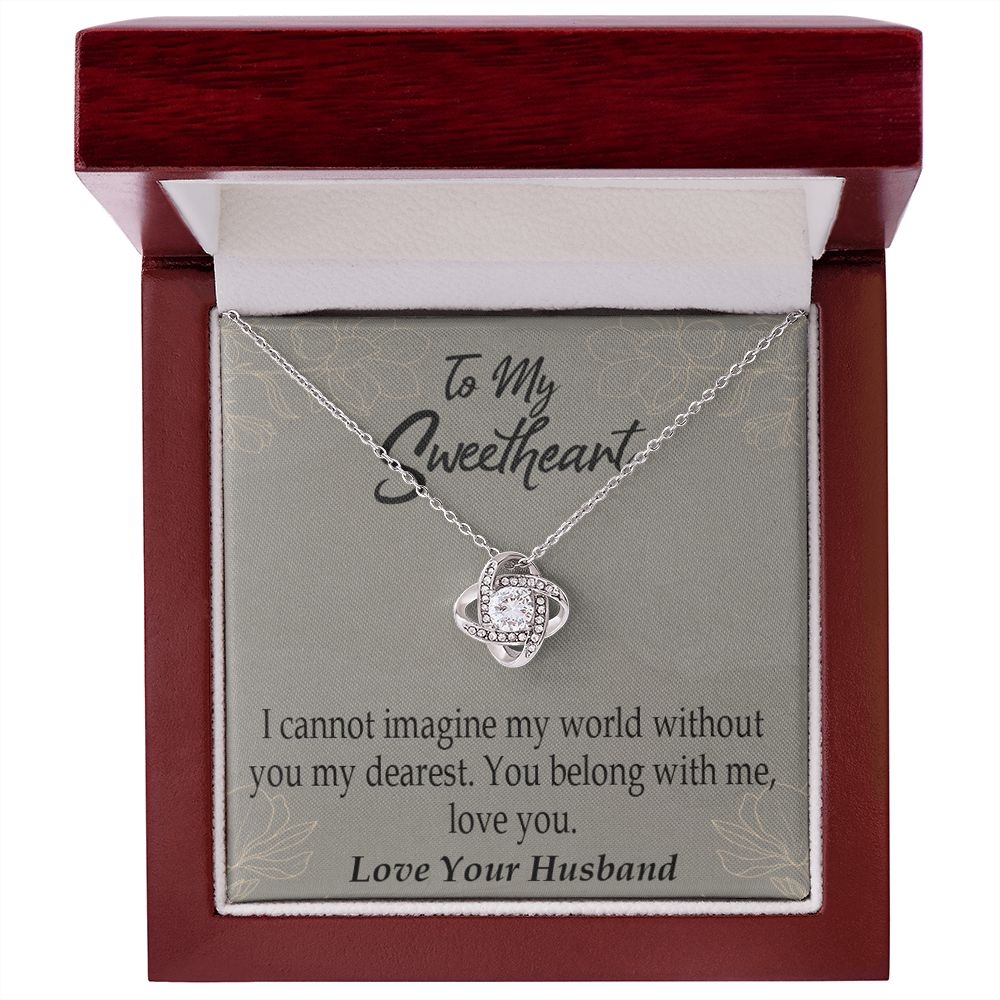 To My Wife You Belong With Me Infinity Knot Necklace Message Card-Express Your Love Gifts