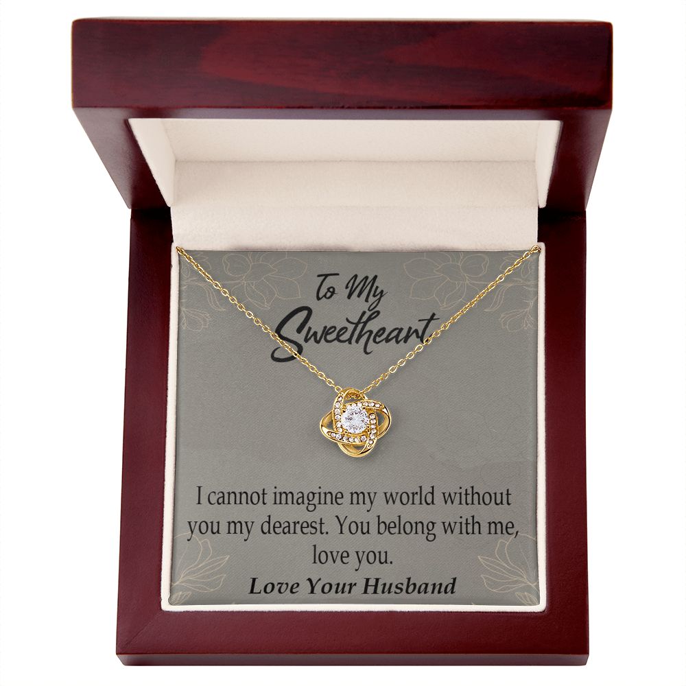 To My Wife You Belong With Me Infinity Knot Necklace Message Card-Express Your Love Gifts