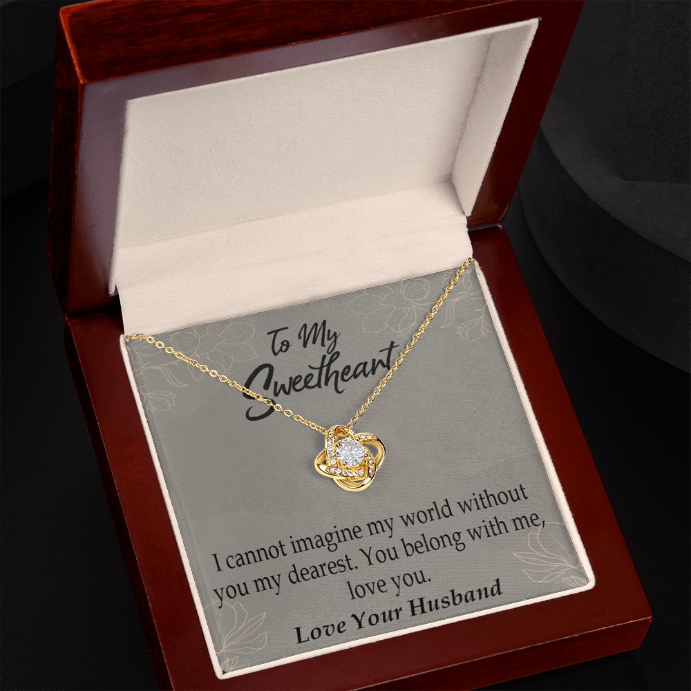 To My Wife You Belong With Me Infinity Knot Necklace Message Card-Express Your Love Gifts