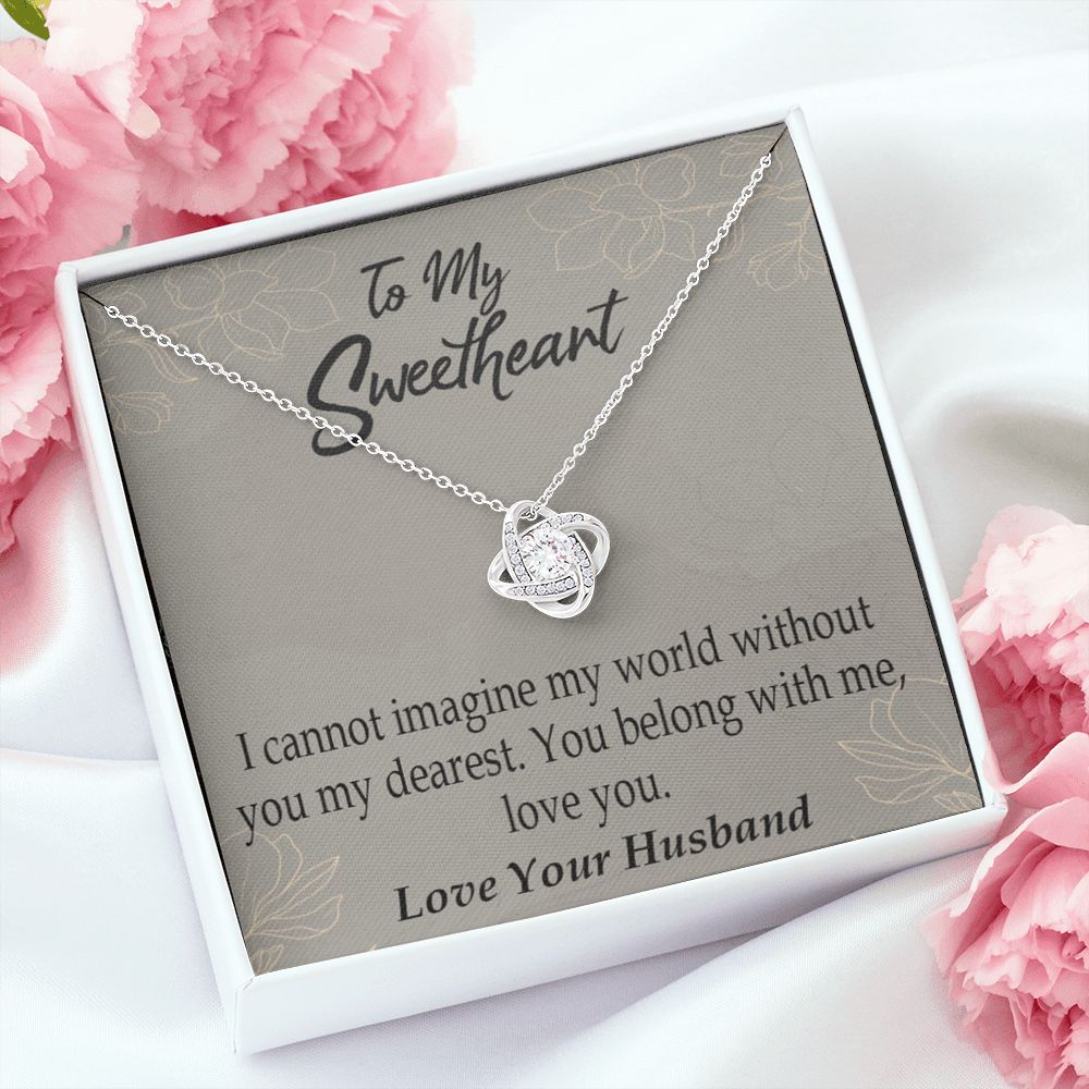 To My Wife You Belong With Me Infinity Knot Necklace Message Card-Express Your Love Gifts