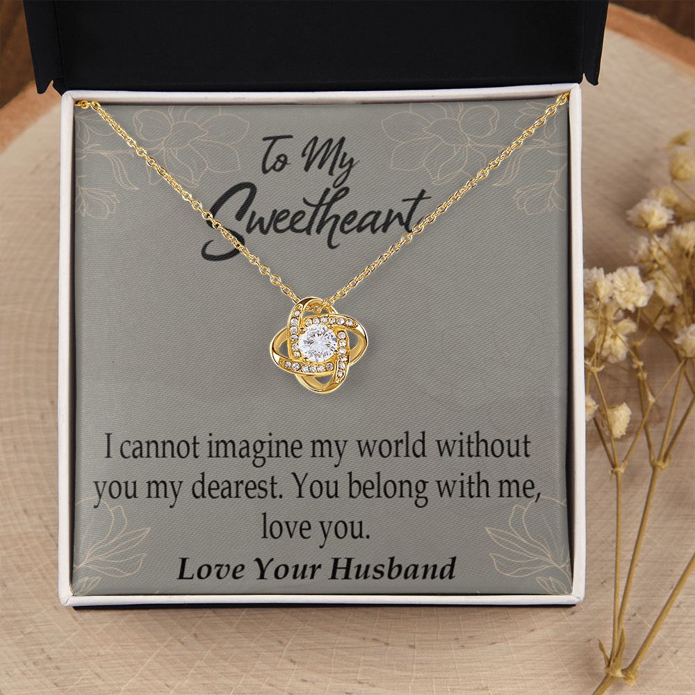 To My Wife You Belong With Me Infinity Knot Necklace Message Card-Express Your Love Gifts