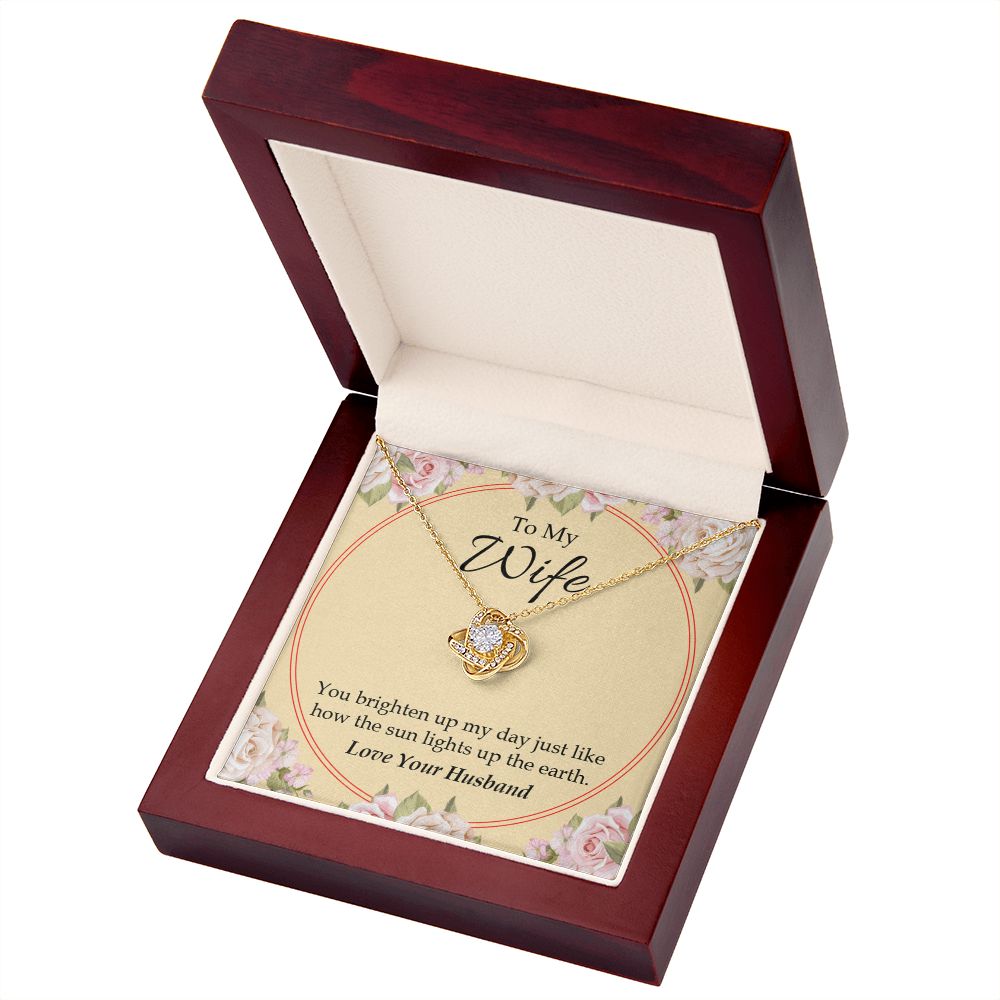 To My Wife You Brighten Up My Day Infinity Knot Necklace Message Card-Express Your Love Gifts