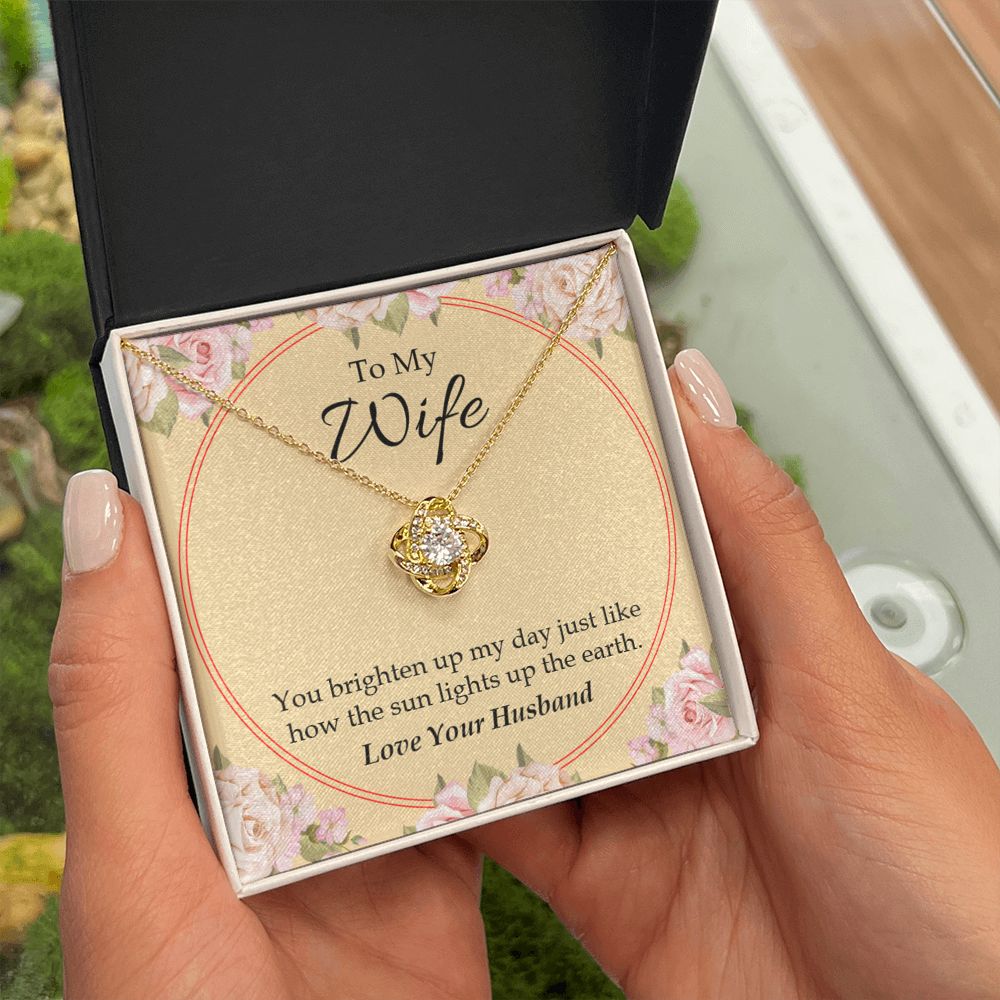 To My Wife You Brighten Up My Day Infinity Knot Necklace Message Card-Express Your Love Gifts