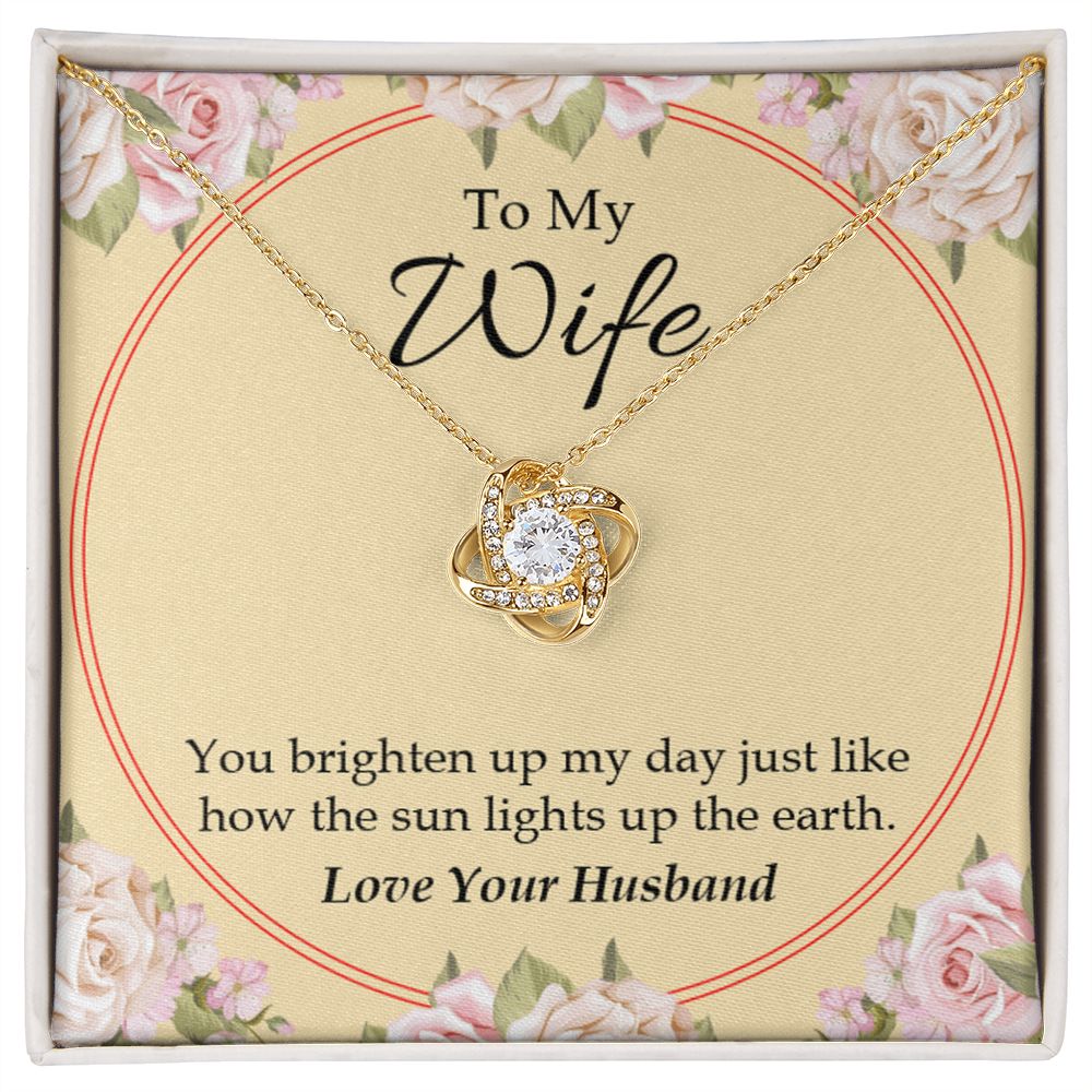 To My Wife You Brighten Up My Day Infinity Knot Necklace Message Card-Express Your Love Gifts