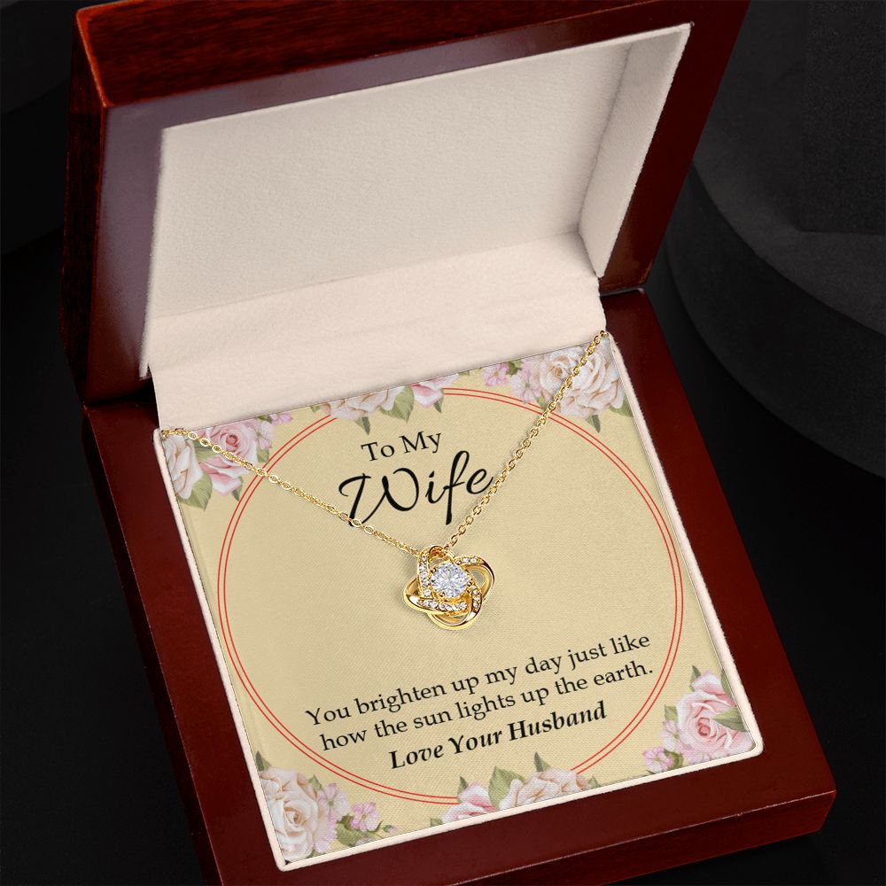 To My Wife You Brighten Up My Day Infinity Knot Necklace Message Card-Express Your Love Gifts