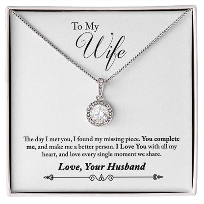 To My Wife You Complete Me Eternal Hope Necklace Message Card-Express Your Love Gifts