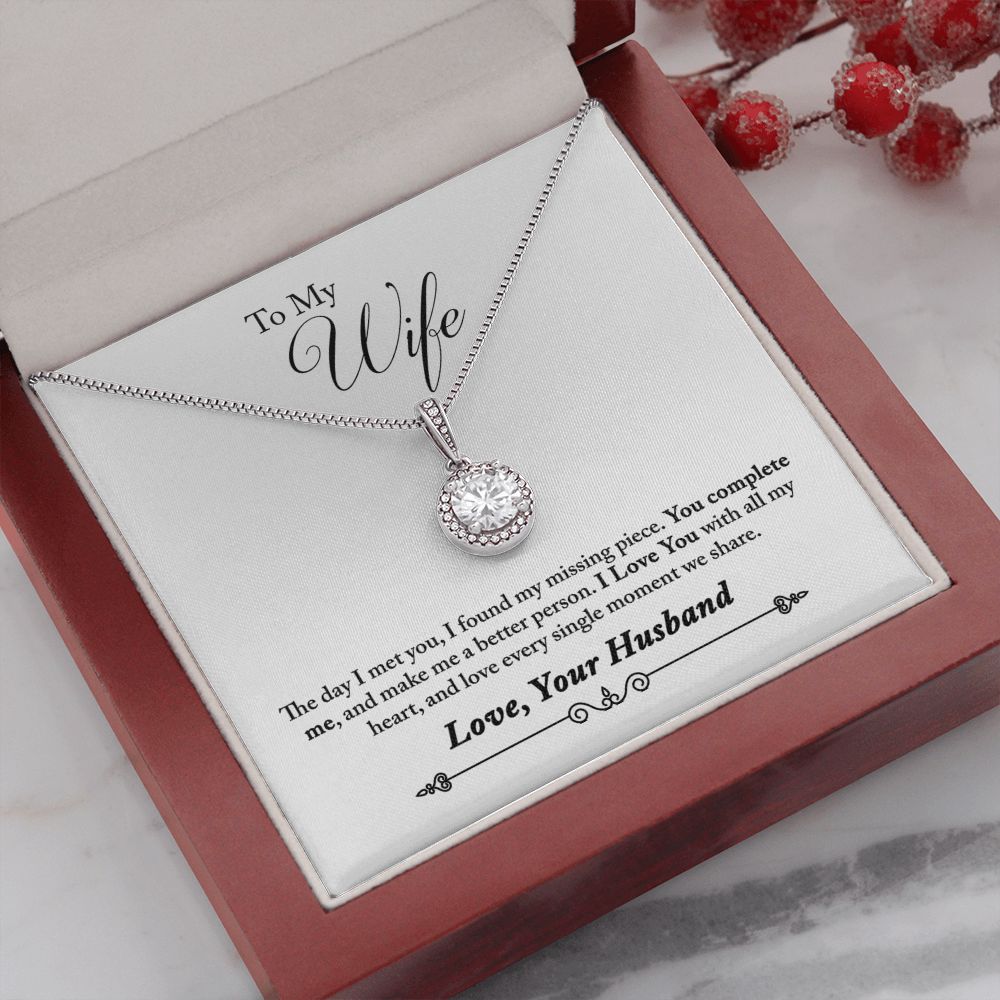 To My Wife You Complete Me Eternal Hope Necklace Message Card-Express Your Love Gifts