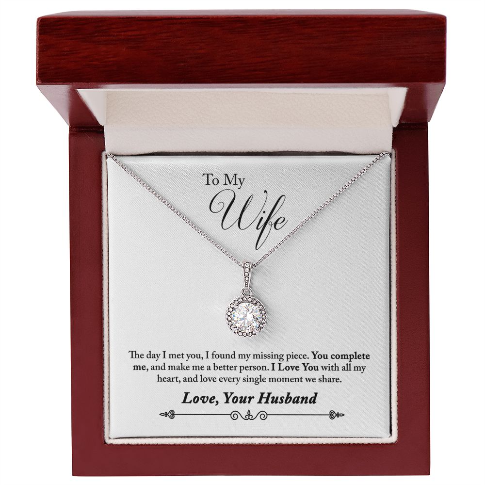 To My Wife You Complete Me Eternal Hope Necklace Message Card-Express Your Love Gifts