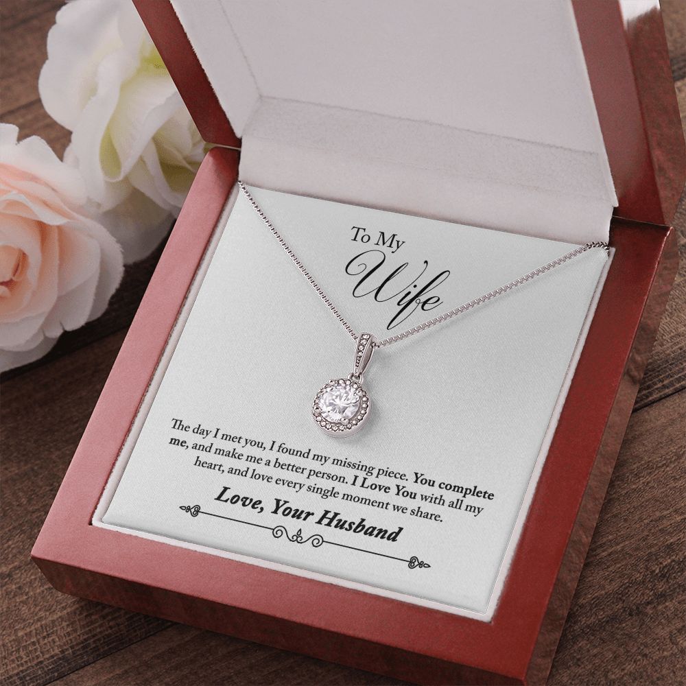 To My Wife You Complete Me Eternal Hope Necklace Message Card-Express Your Love Gifts