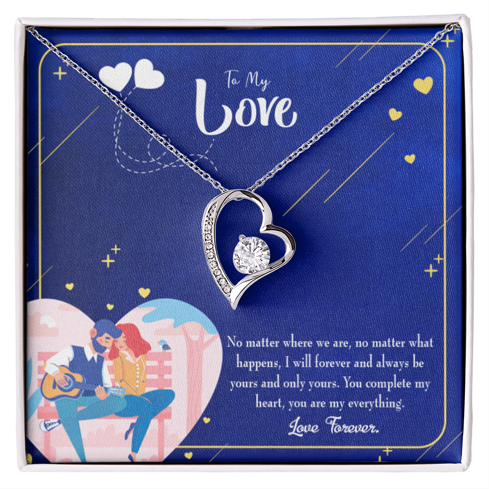 To My Wife You Complete Me Forever Necklace w Message Card-Express Your Love Gifts