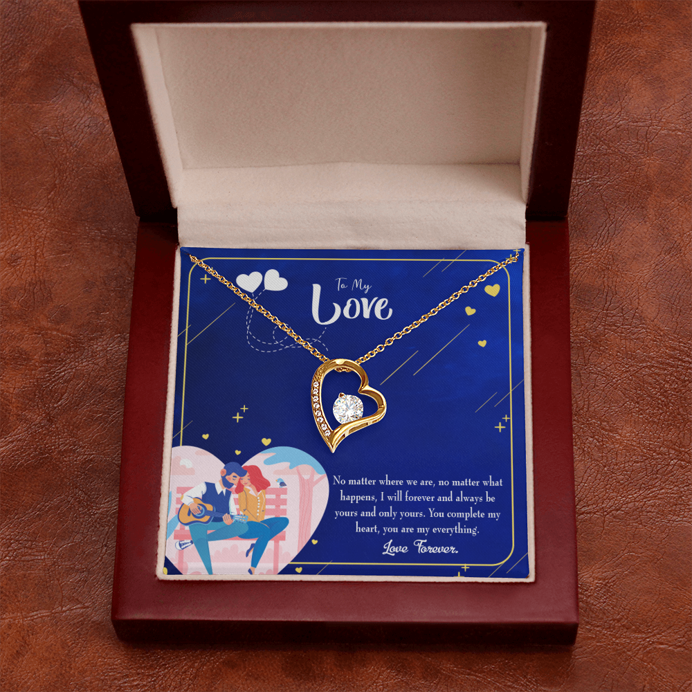 To My Wife You Complete Me Forever Necklace w Message Card-Express Your Love Gifts