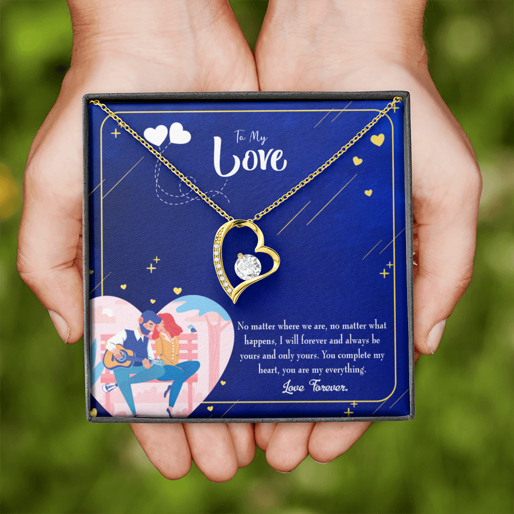 To My Wife You Complete Me Forever Necklace w Message Card-Express Your Love Gifts