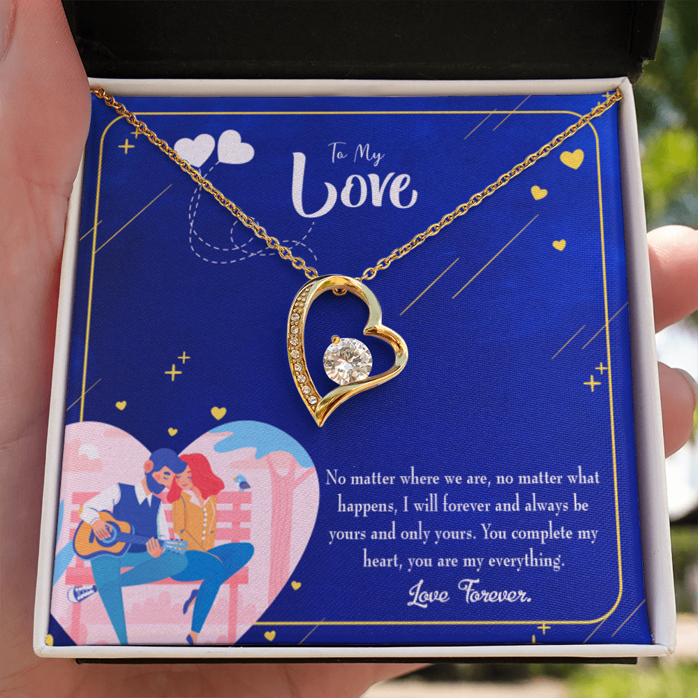 To My Wife You Complete Me Forever Necklace w Message Card-Express Your Love Gifts