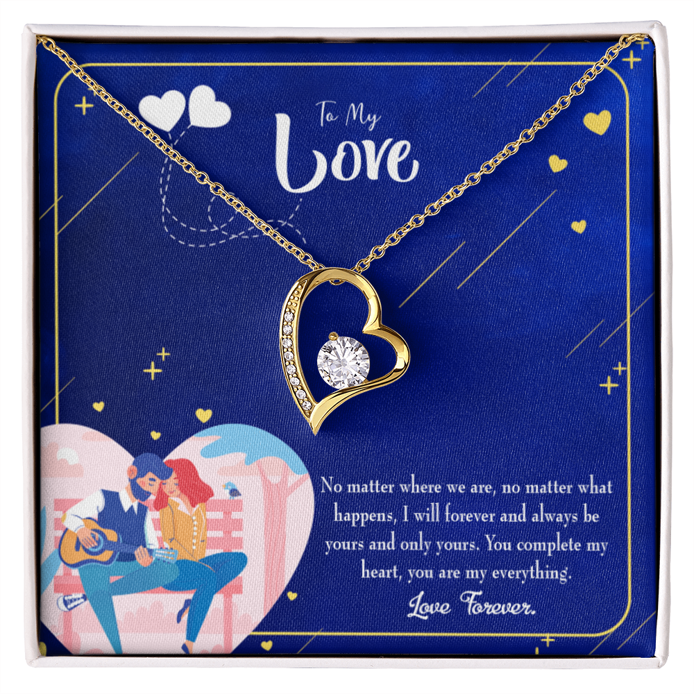 To My Wife You Complete Me Forever Necklace w Message Card-Express Your Love Gifts