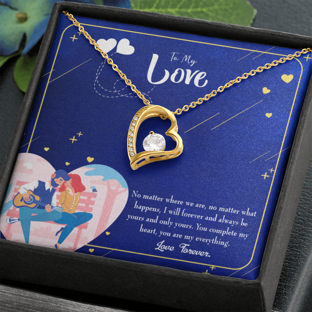 To My Wife You Complete Me Forever Necklace w Message Card-Express Your Love Gifts