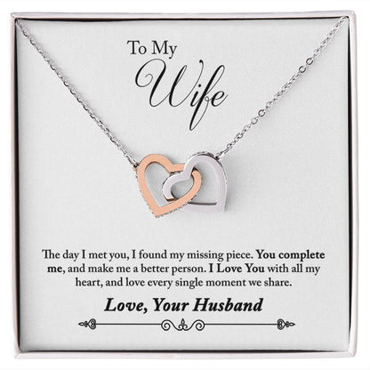 To My Wife You Complete Me Inseparable Necklace-Express Your Love Gifts