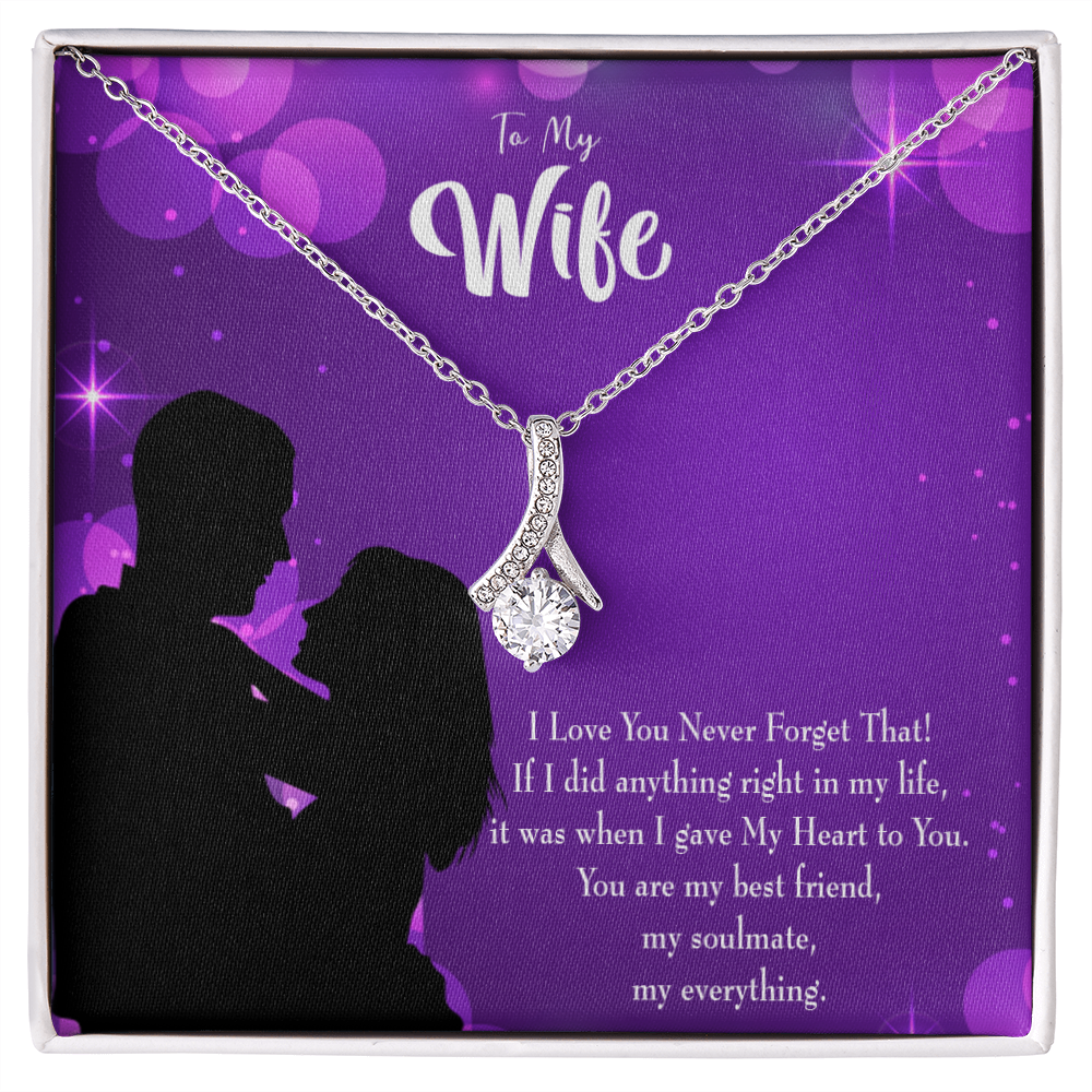 To My Wife You Have my Heart Alluring Ribbon Necklace Message Card-Express Your Love Gifts