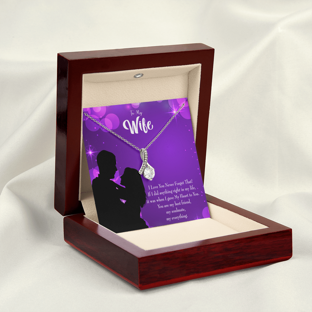 To My Wife You Have my Heart Alluring Ribbon Necklace Message Card-Express Your Love Gifts