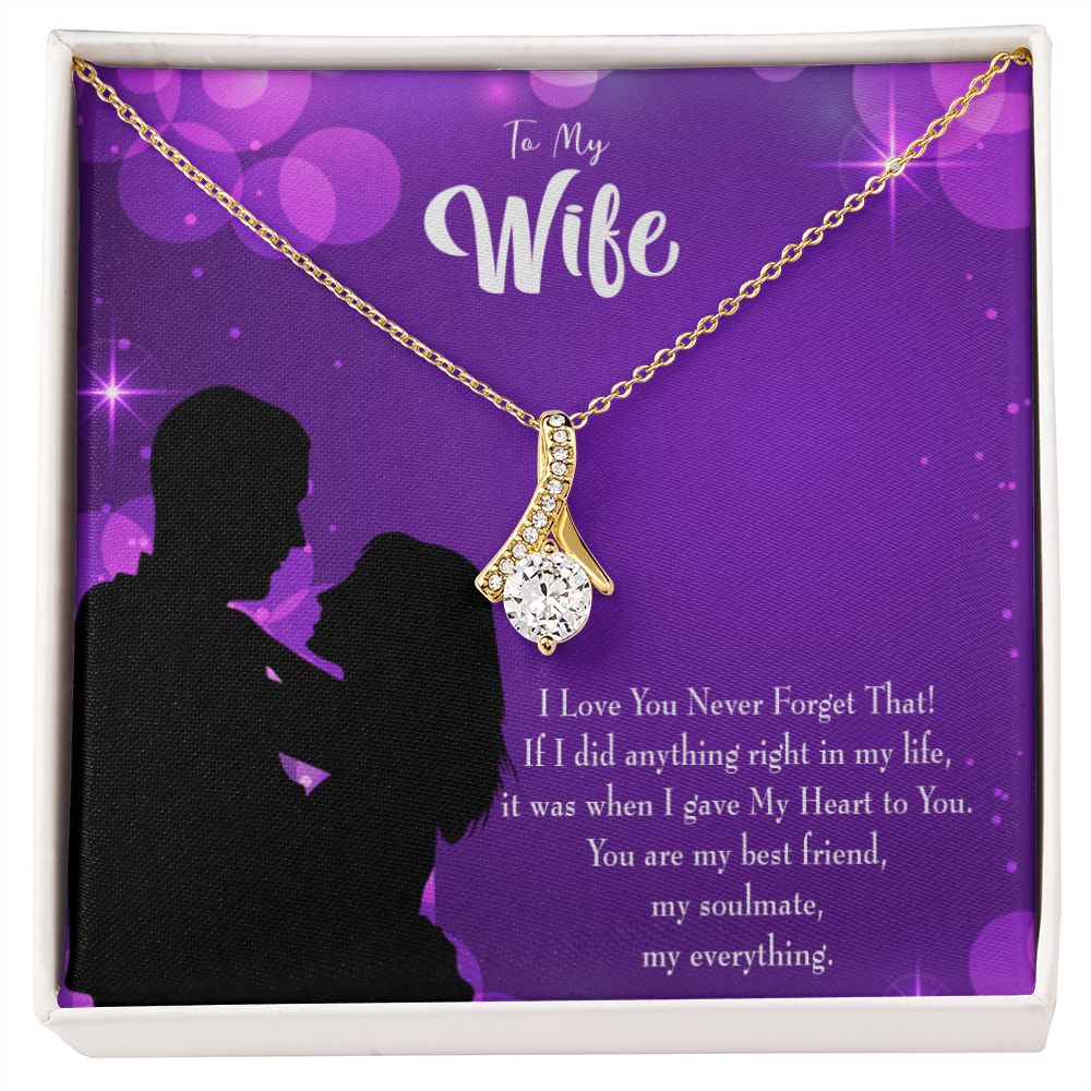 To My Wife You Have my Heart Alluring Ribbon Necklace Message Card-Express Your Love Gifts