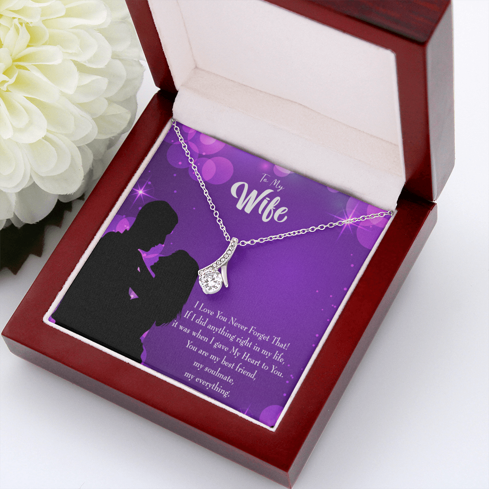 To My Wife You Have my Heart Alluring Ribbon Necklace Message Card-Express Your Love Gifts