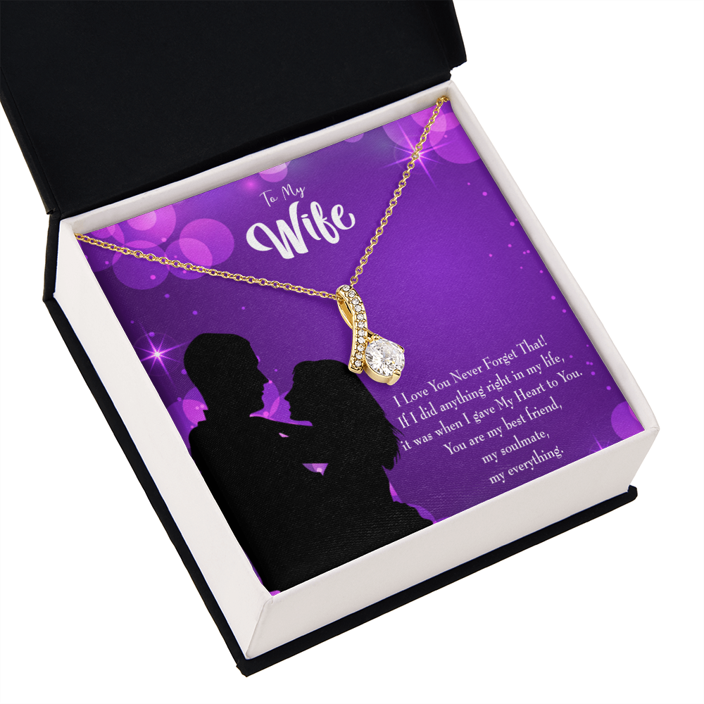 To My Wife You Have my Heart Alluring Ribbon Necklace Message Card-Express Your Love Gifts