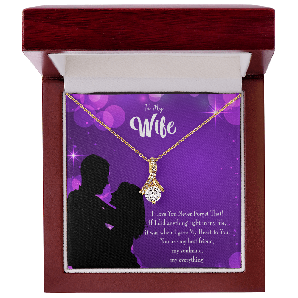 To My Wife You Have my Heart Alluring Ribbon Necklace Message Card-Express Your Love Gifts