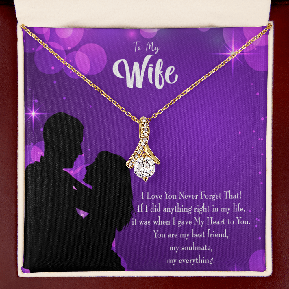 To My Wife You Have my Heart Alluring Ribbon Necklace Message Card-Express Your Love Gifts