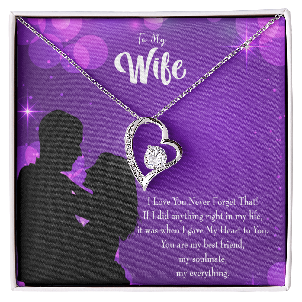 To My Wife You Have my Heart Forever Necklace w Message Card-Express Your Love Gifts