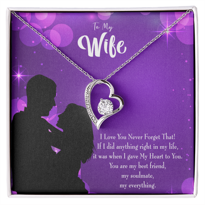 To My Wife You Have my Heart Forever Necklace w Message Card-Express Your Love Gifts