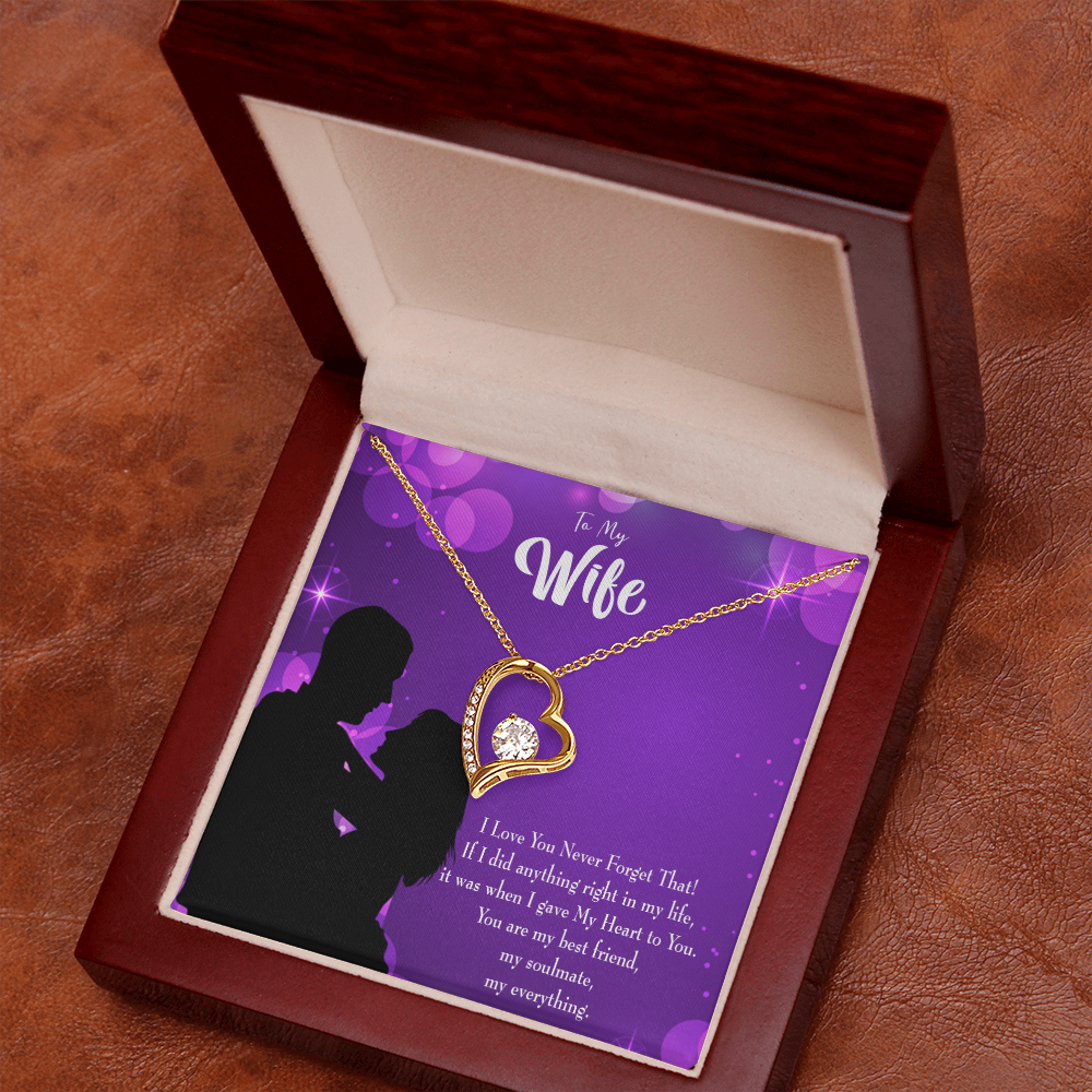 To My Wife You Have my Heart Forever Necklace w Message Card-Express Your Love Gifts