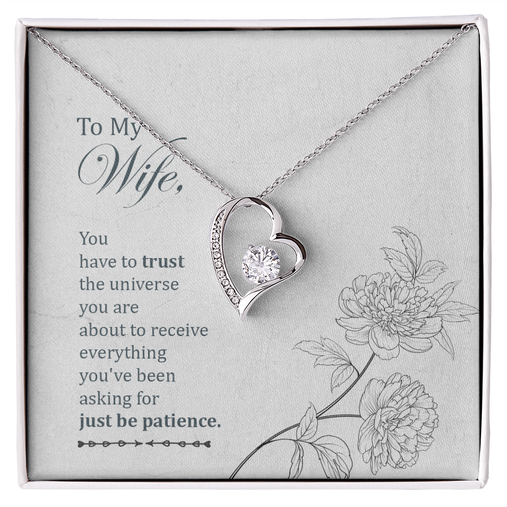 To My Wife You Have to Trust Forever Necklace w Message Card-Express Your Love Gifts