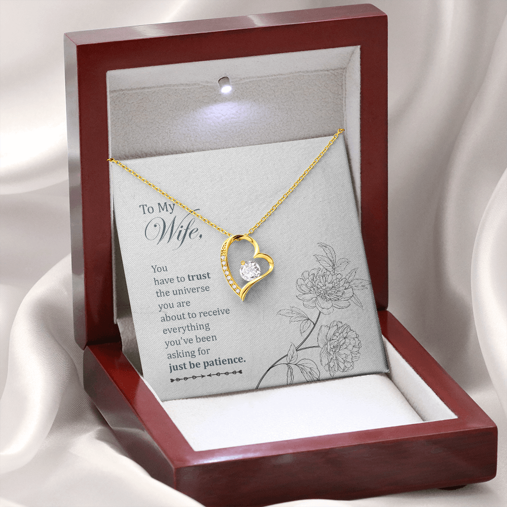 To My Wife You Have to Trust Forever Necklace w Message Card-Express Your Love Gifts