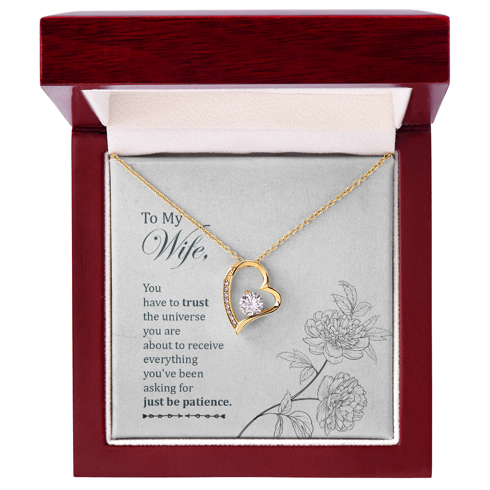 To My Wife You Have to Trust Forever Necklace w Message Card-Express Your Love Gifts