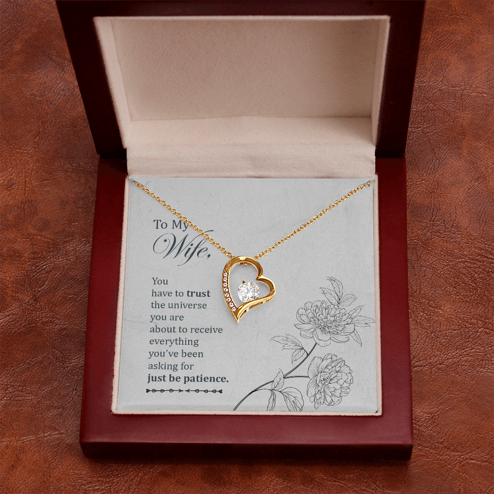 To My Wife You Have to Trust Forever Necklace w Message Card-Express Your Love Gifts