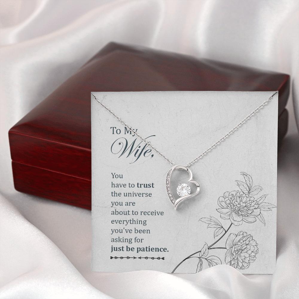 To My Wife You Have to Trust Forever Necklace w Message Card-Express Your Love Gifts