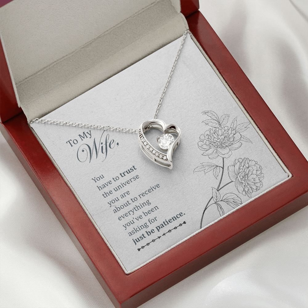 To My Wife You Have to Trust Forever Necklace w Message Card-Express Your Love Gifts