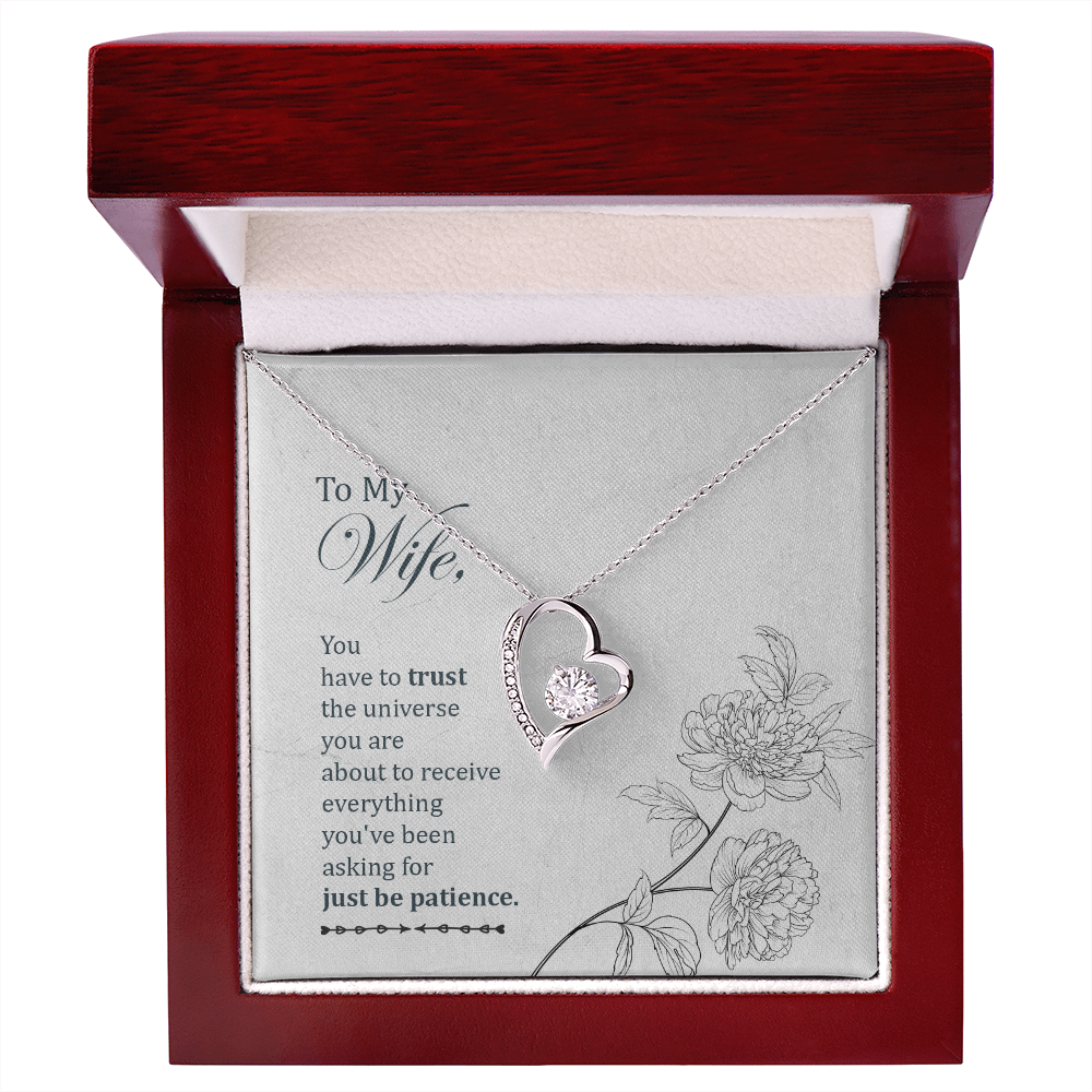 To My Wife You Have to Trust Forever Necklace w Message Card-Express Your Love Gifts