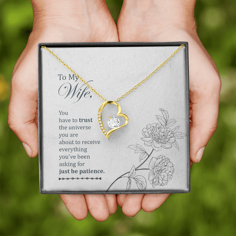 To My Wife You Have to Trust Forever Necklace w Message Card-Express Your Love Gifts