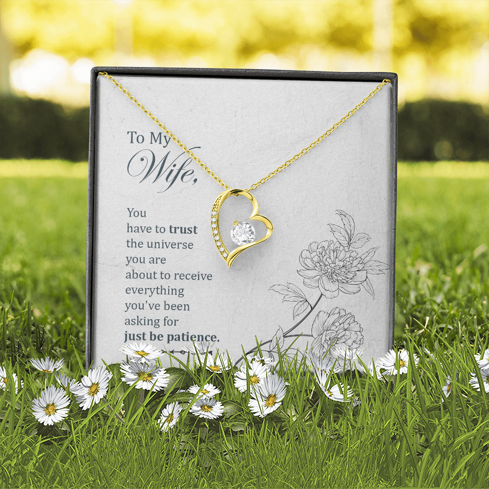 To My Wife You Have to Trust Forever Necklace w Message Card-Express Your Love Gifts