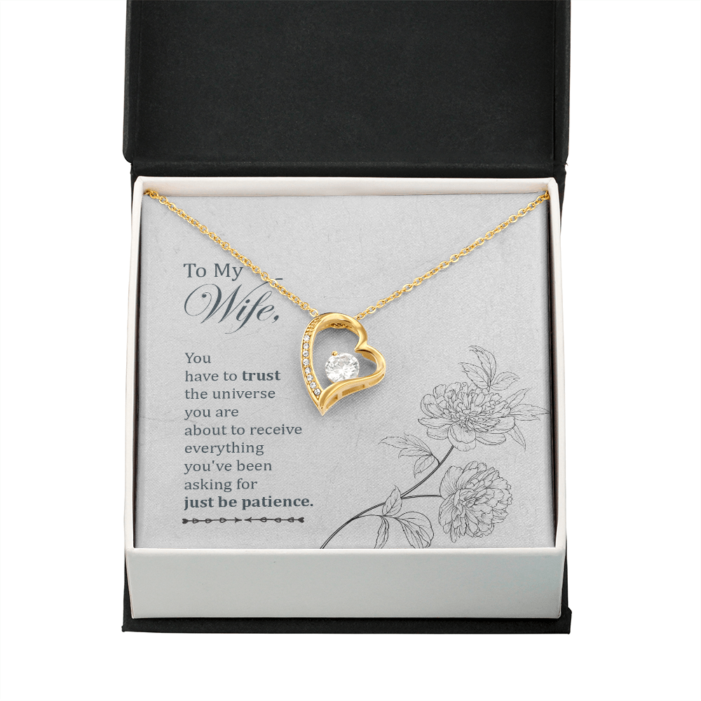 To My Wife You Have to Trust Forever Necklace w Message Card-Express Your Love Gifts