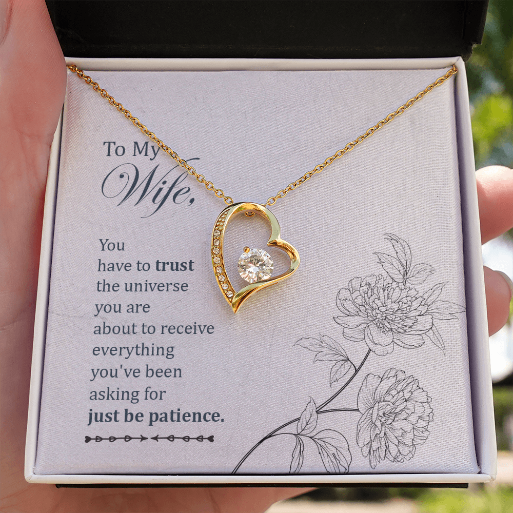 To My Wife You Have to Trust Forever Necklace w Message Card-Express Your Love Gifts