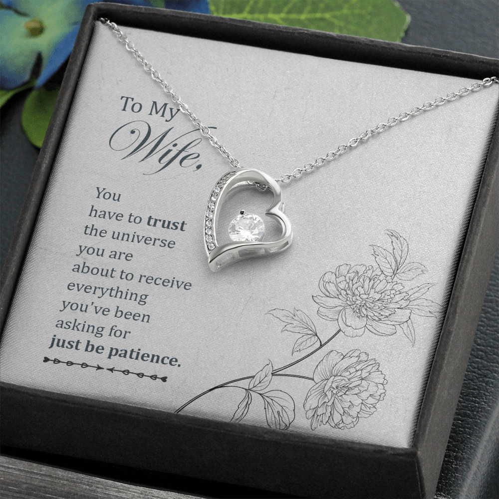 To My Wife You Have to Trust Forever Necklace w Message Card-Express Your Love Gifts