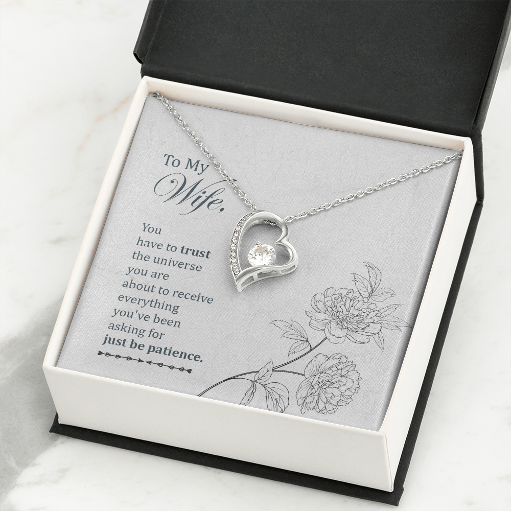 To My Wife You Have to Trust Forever Necklace w Message Card-Express Your Love Gifts